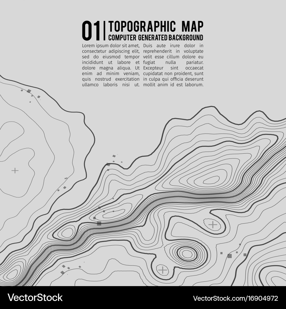 Topographic map background with space for copy Vector Image