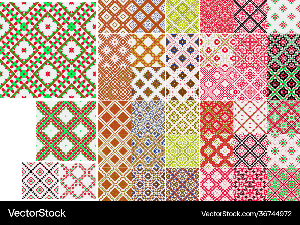 Universal different geometric seamless patterns Universal different geometric seamless patterns Vector Image