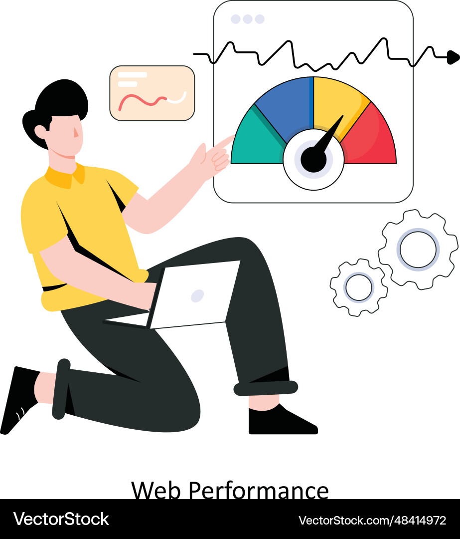 Web performance flat style design vector image