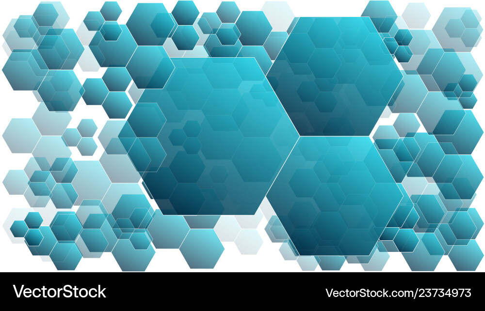 Blue hexagonal background with copy space modern Vector Image