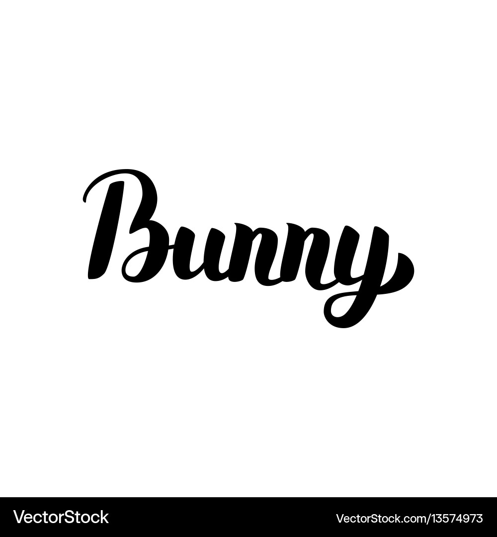 Bunny handwritten calligraphy Royalty Free Vector Image