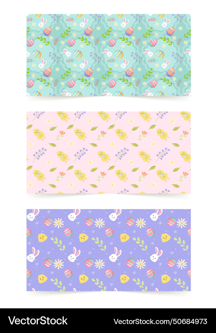 Easter seamless patterns spring pattern Easter seamless patterns spring pattern Vector Image