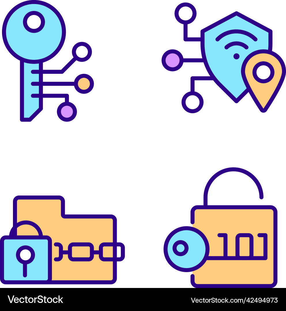 Encryption technologies pixel perfect rgb color Encryption technologies pixel perfect rgb color vector image