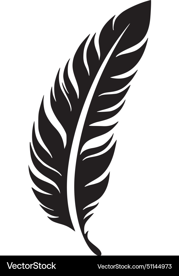 Feather - black and white Royalty Free Vector Image