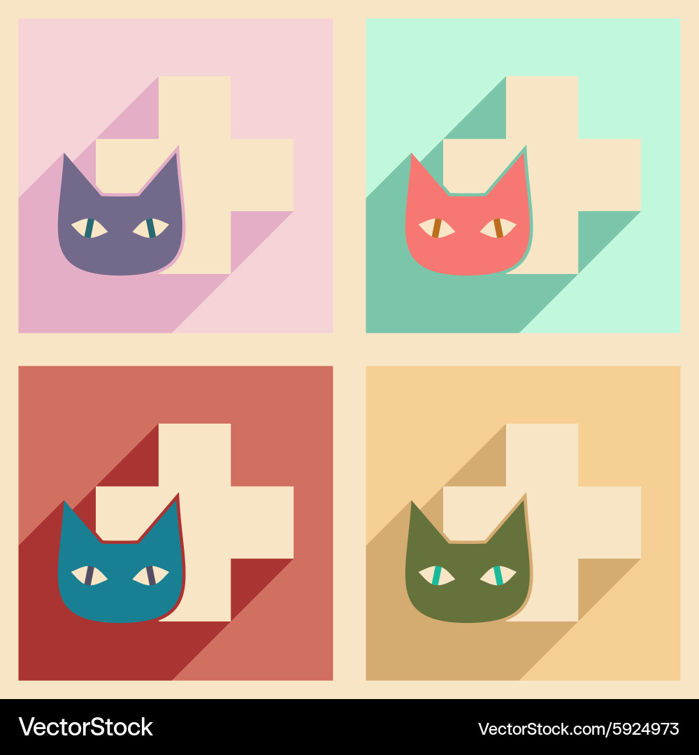 Flat with shadow concept and mobile application vector image