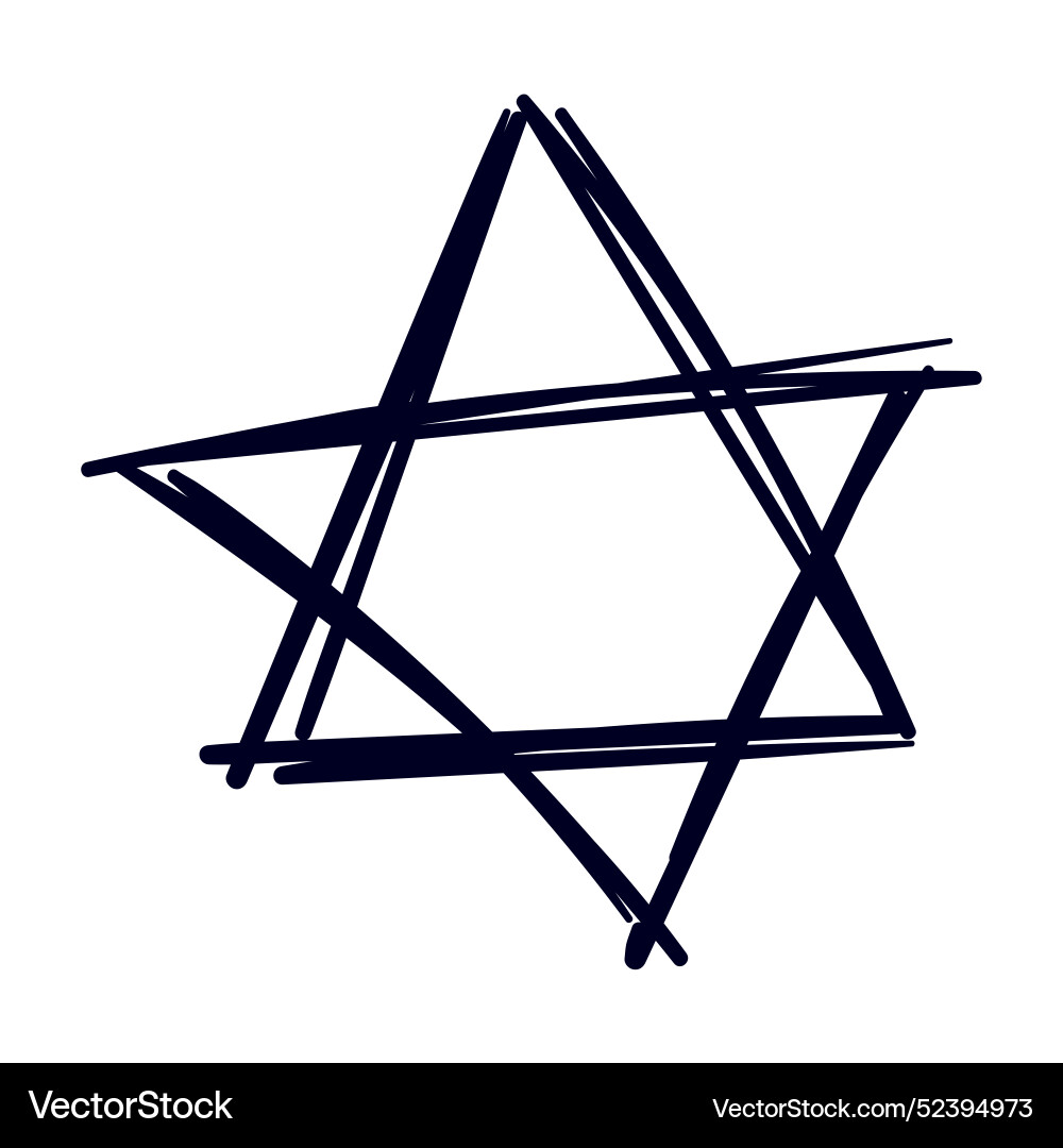 Hand drawn star scribbles pen drawing Hand drawn star scribbles pen drawing vector image