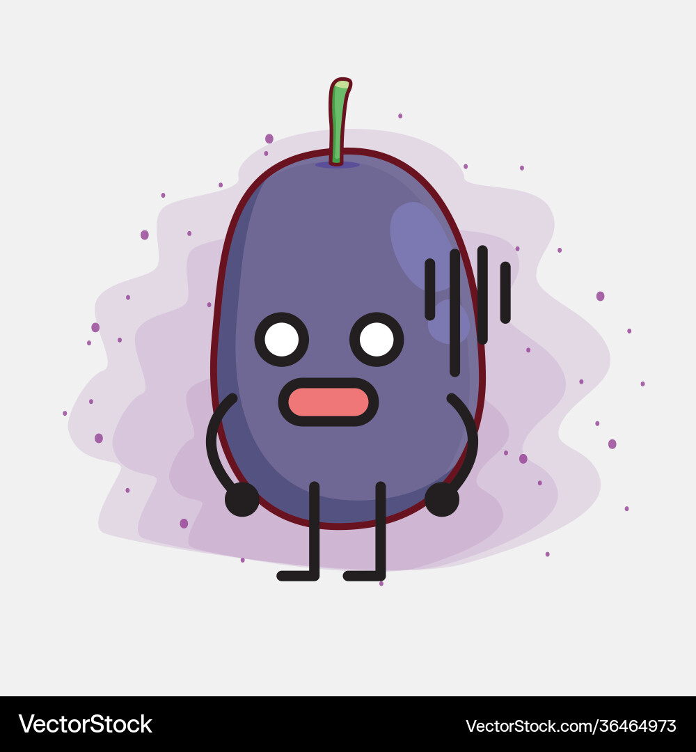 Java plum fruit cute character with simple face vector image