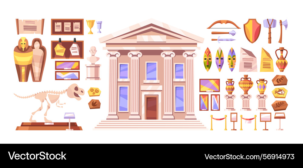 Museum Artifact Collection Royalty Free Vector Image