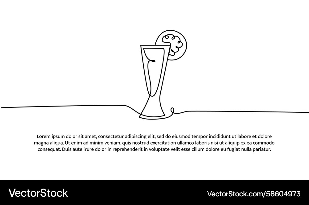 One line of juice abstract minimal continuous One line of juice abstract minimal continuous Vector Image