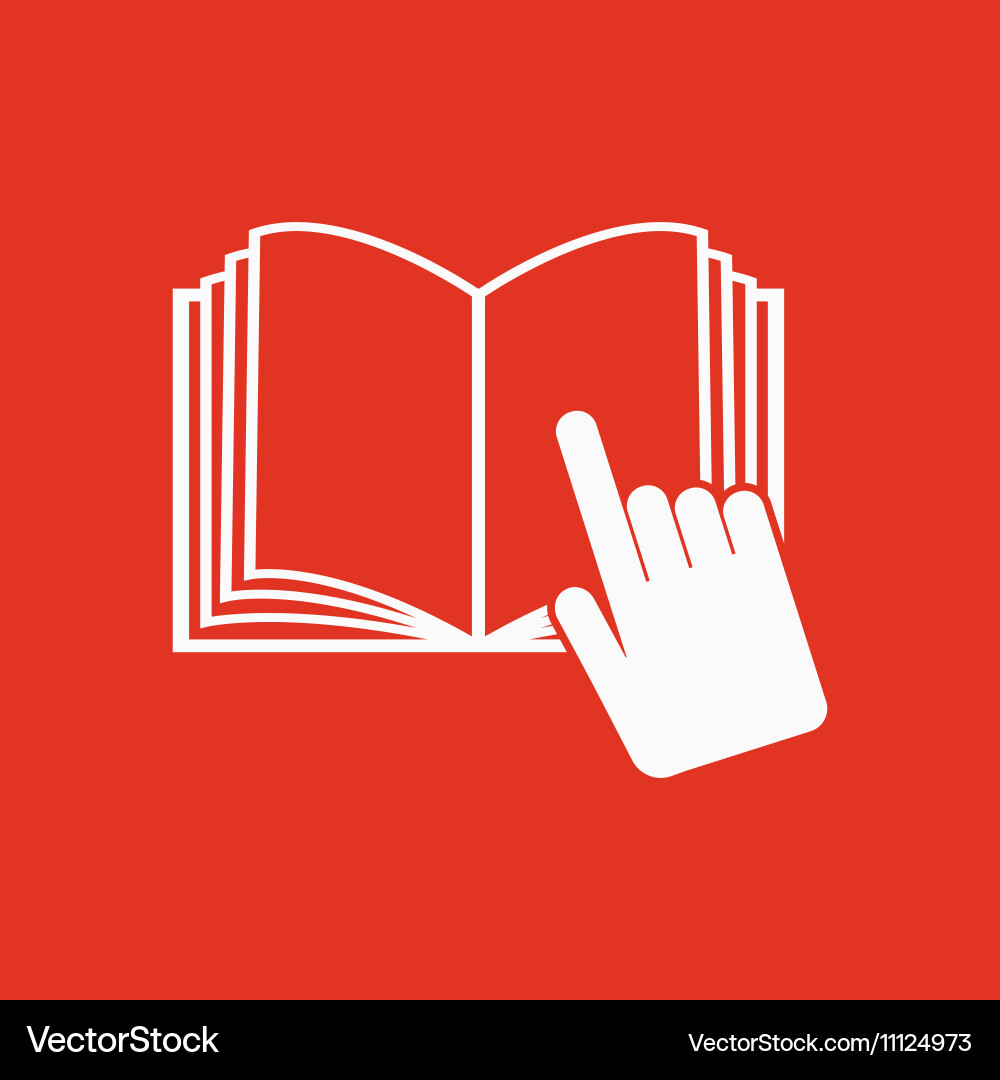 Open book icon manual and tutorial vector image