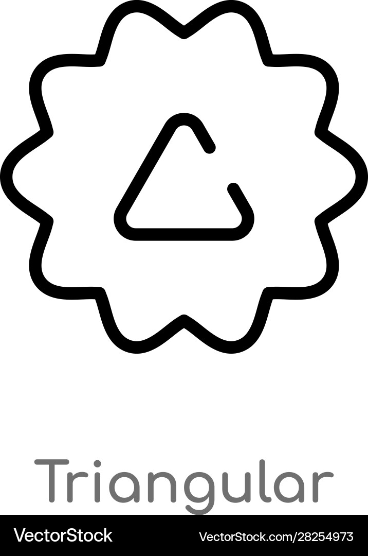 Outline triangular icon isolated black simple Vector Image
