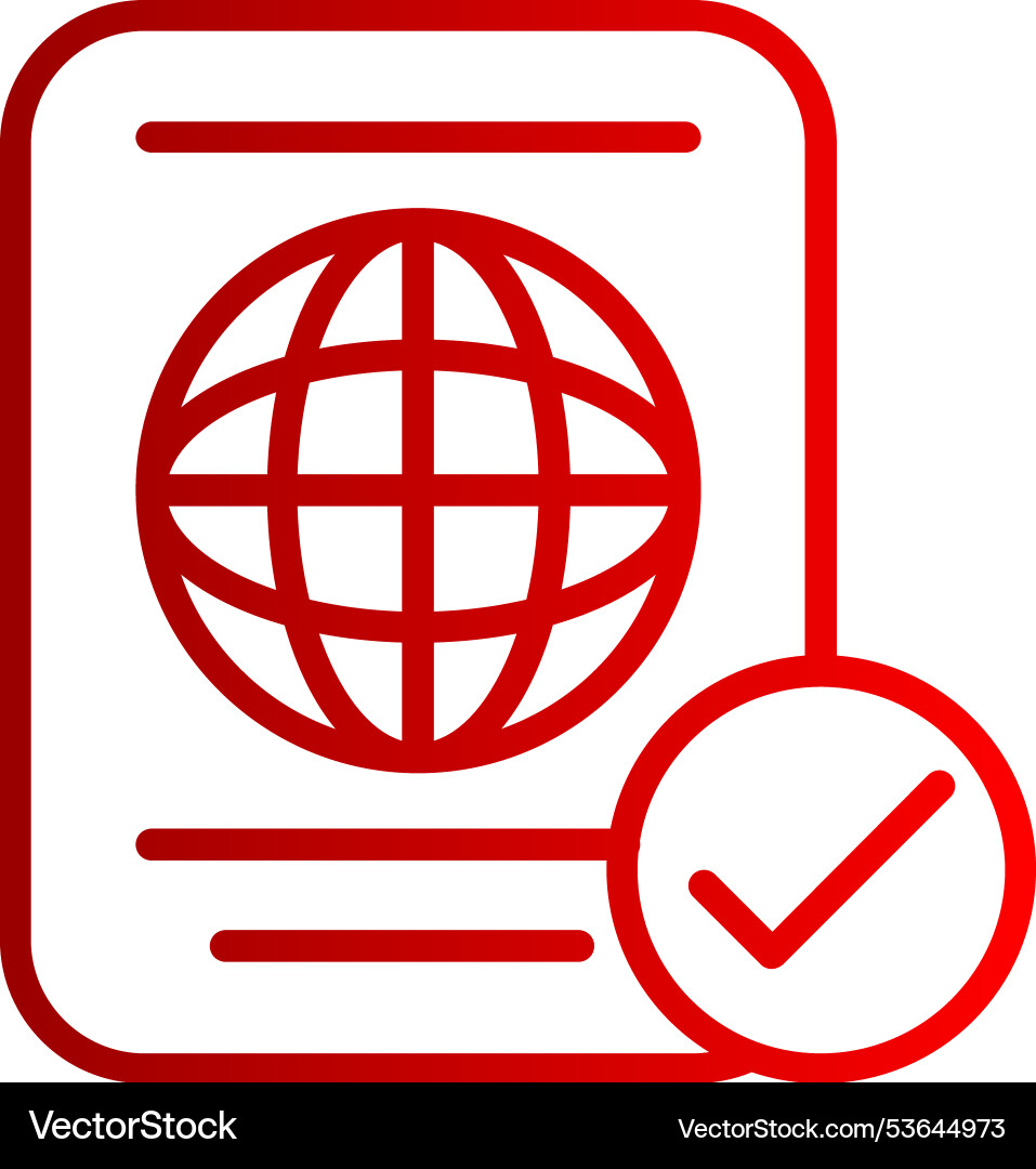 Passport line gradient icon Vector Image