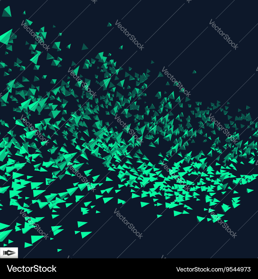 Pyramids in empty space chaotic particles vector image
