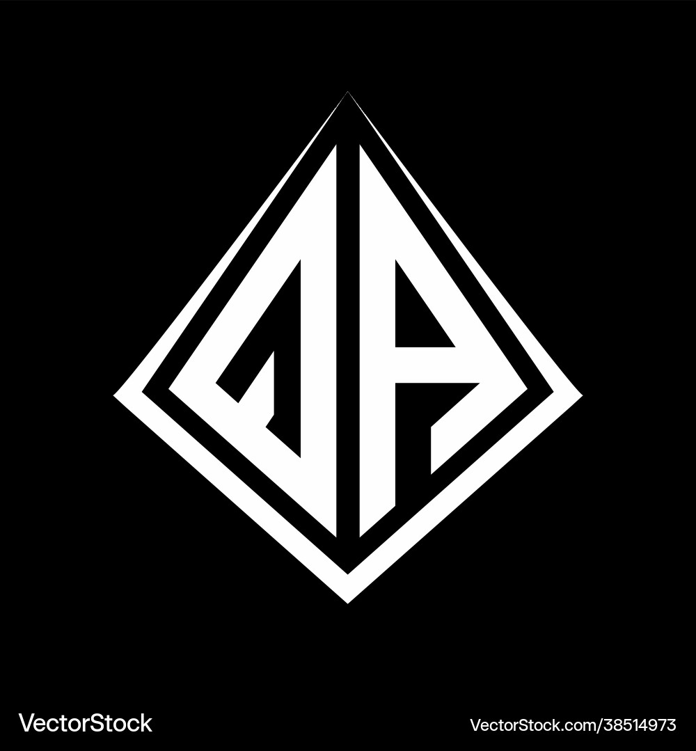 Qa logo letters monogram with prisma shape design Qa logo letters monogram with prisma shape design Vector Image