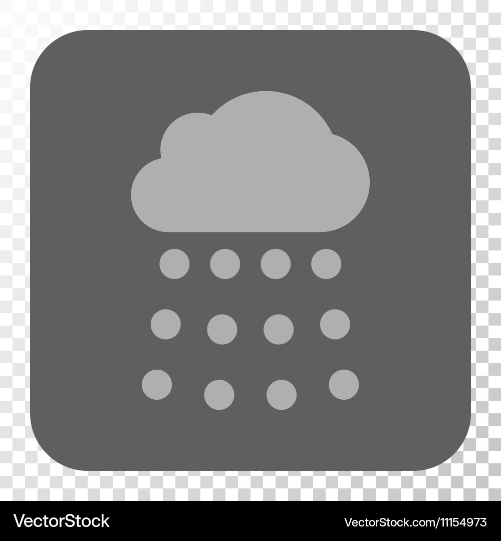 Rain cloud rounded square button Vector Image