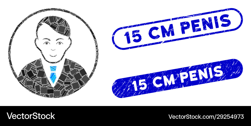 Rectangle mosaic rounded gentleman with distress Rectangle mosaic rounded gentleman with distress vector image