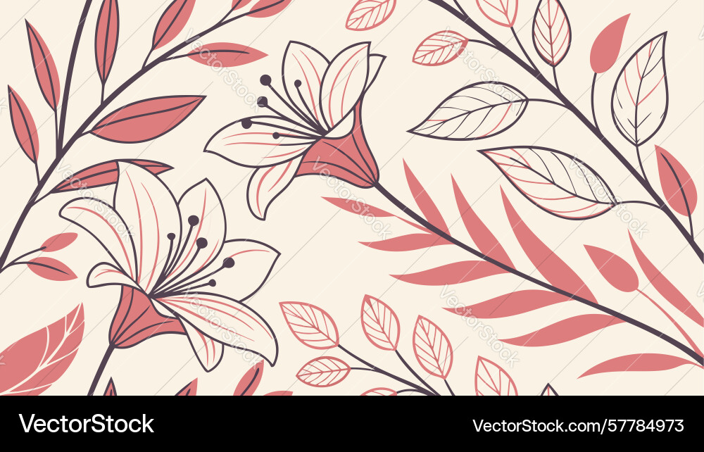 Rustic botanical seamless pattern with leaves Vector Image