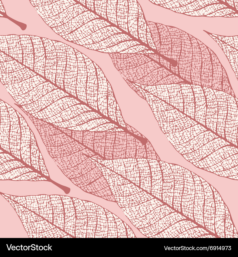 Skeletonized leaves seamless Royalty Free Vector Image