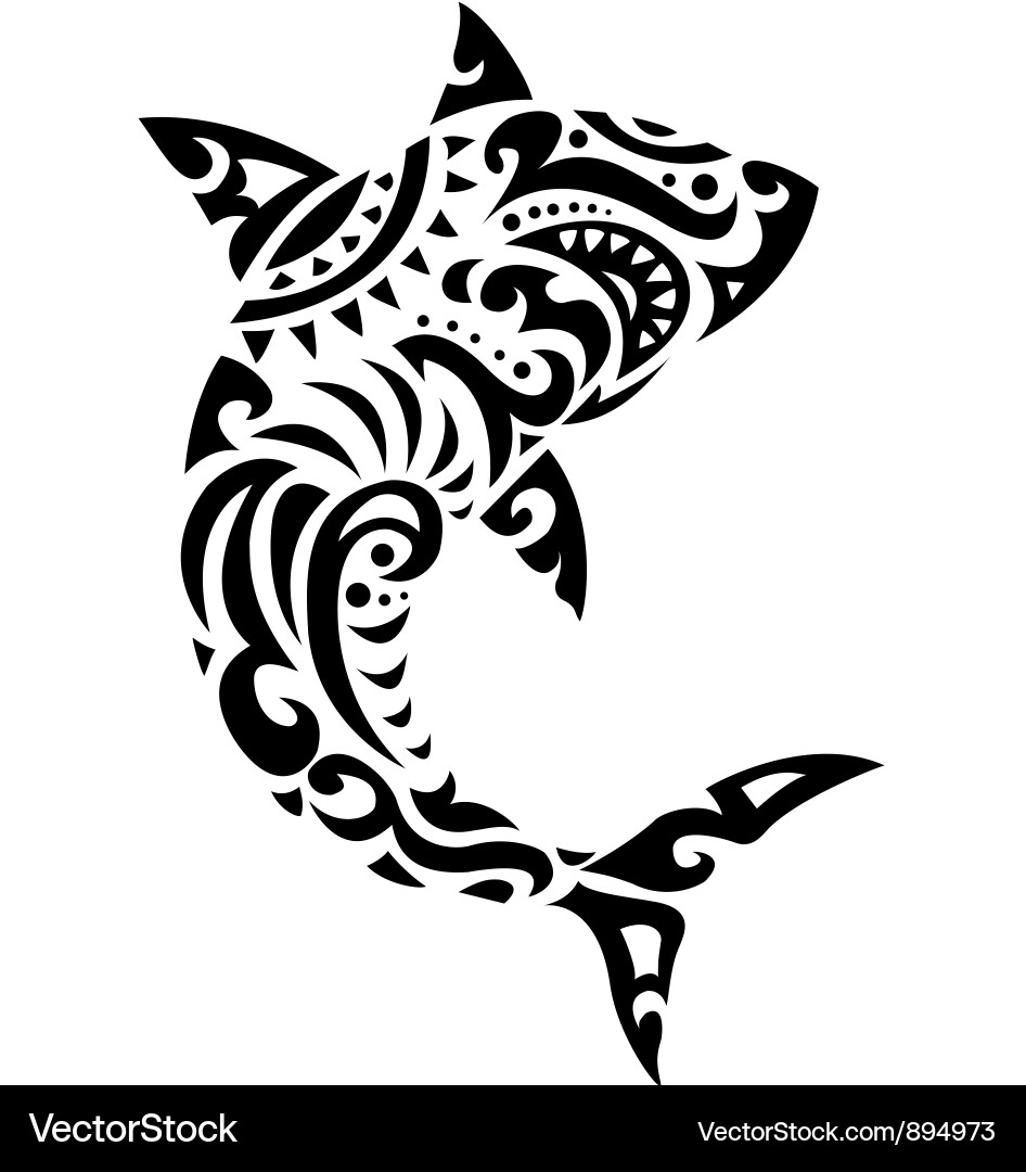 Tribal Shark Tattoo Artwork vector image