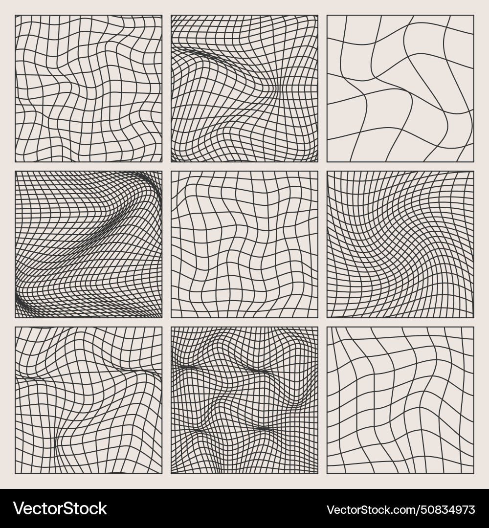 Wireframe shapes lined perspective mesh 3d grid Wireframe shapes lined perspective mesh 3d grid vector image