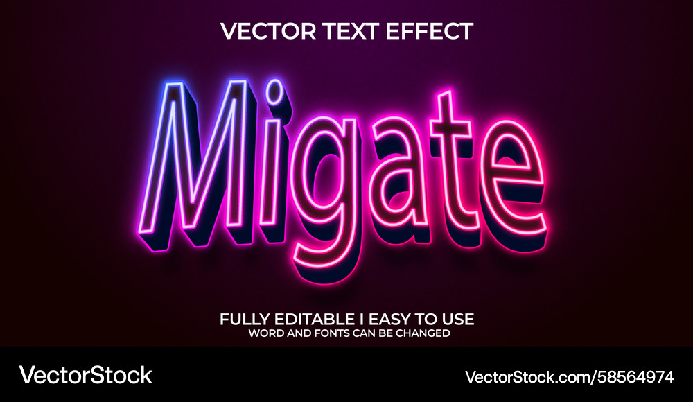3D Text Effect - Editable Vector Image