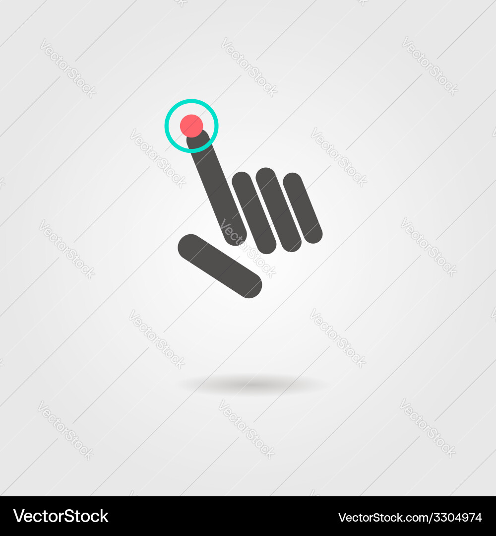 Abstract hand presses the button or click icon vector image