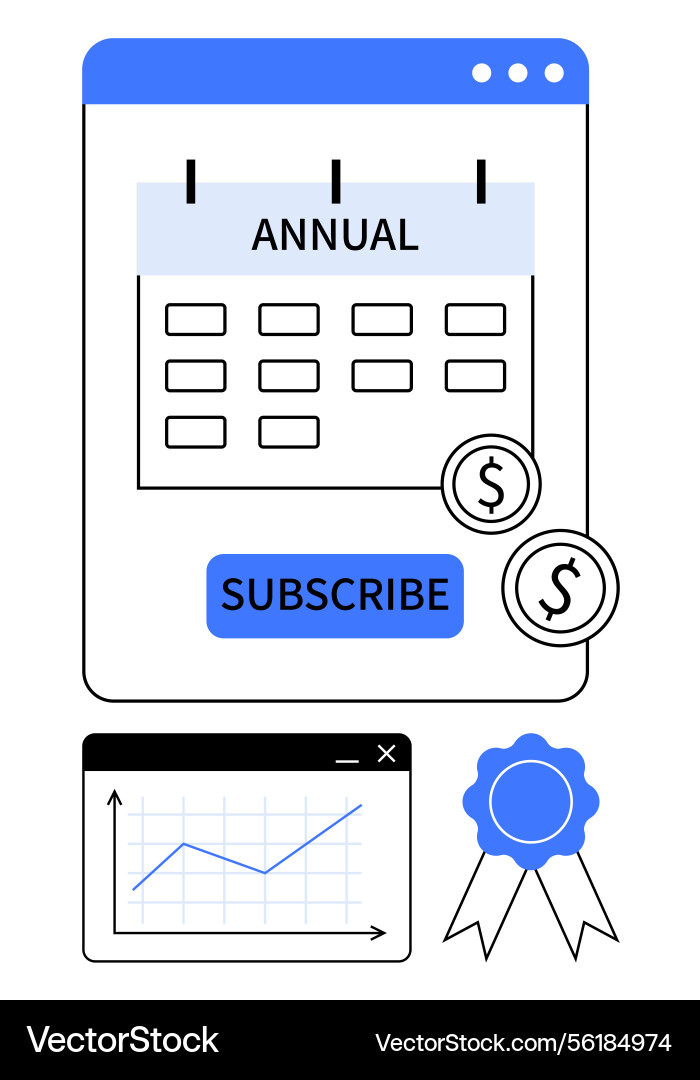 Annual subscription plan with payment Vector Image