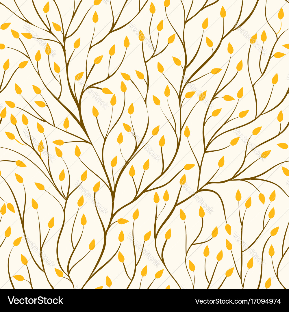 Autumn Tree Branches Pattern vector image