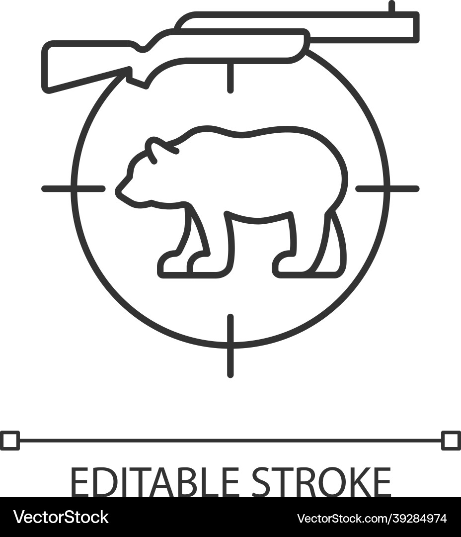 Big game hunting linear icon Big game hunting linear icon vector image