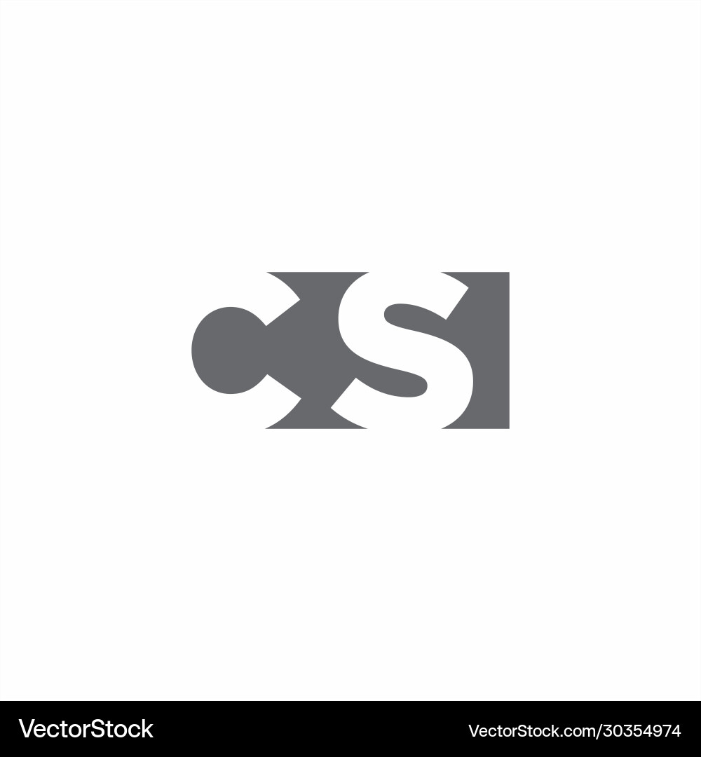 CS Monogram Logo - Abstract Initial Shape vector image