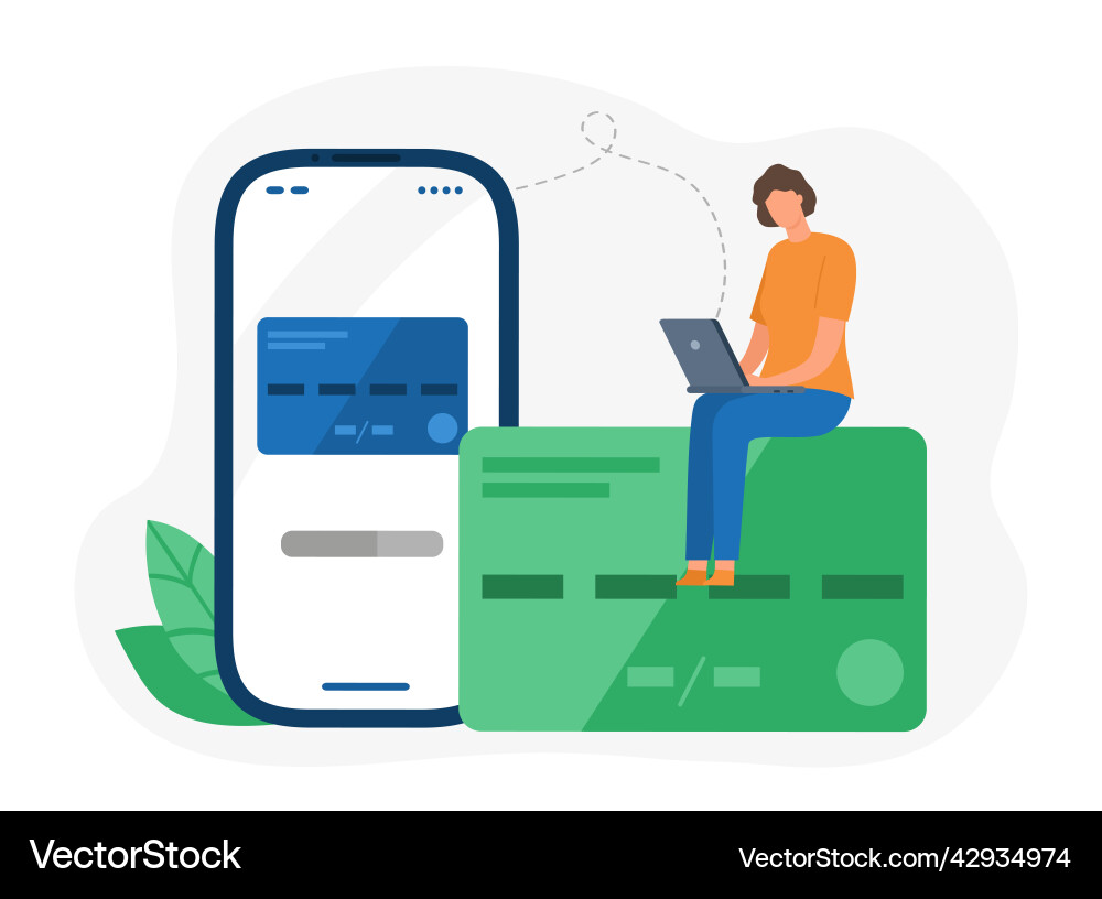 Digital Payment & Banking App Vector Image