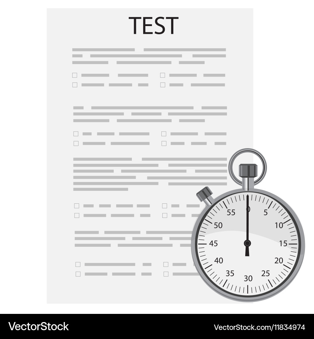 Exam Paper with Timer vector image