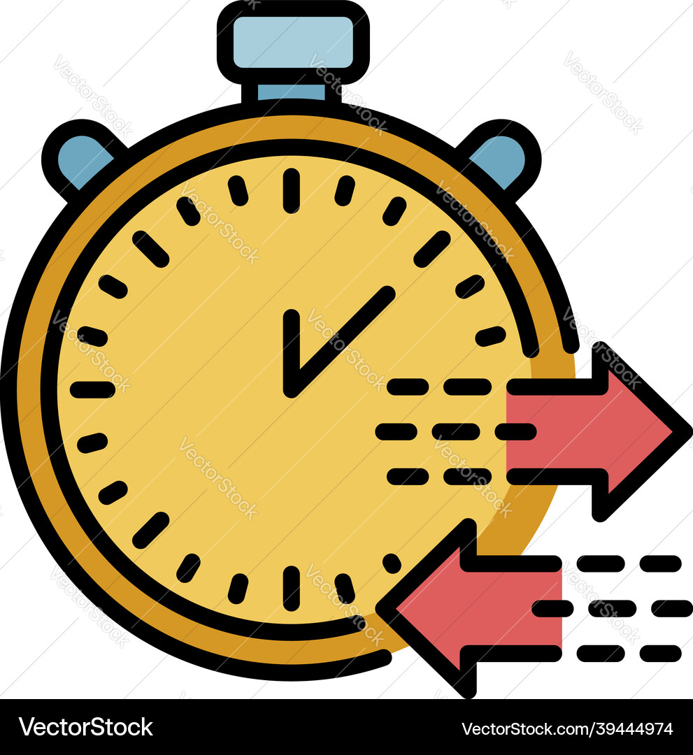 Export time icon color outline Vector Image