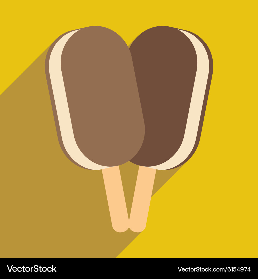Flat with shadow icon and mobile application ice Vector Image
