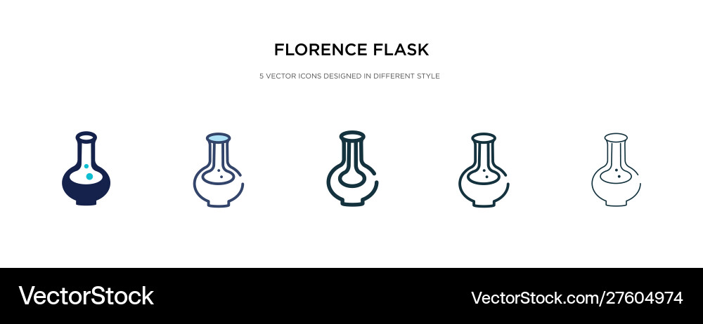 Florence flask icon in different style two vector image