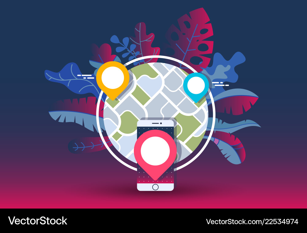 Gps navigator mock up with map on gradient Gps navigator mock up with map on gradient vector image
