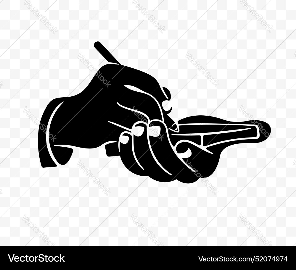 Hands write with a pen on notebook Vector Image