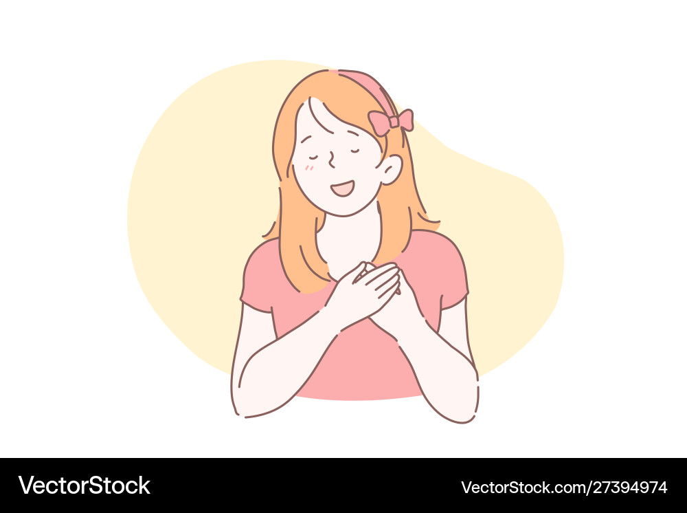 Happy Woman Gesture Vector Image
