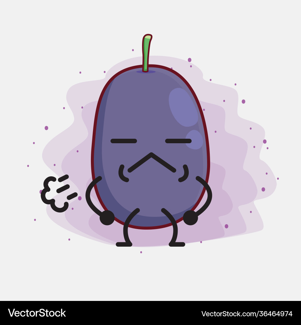 Java plum fruit cute character with simple face vector image