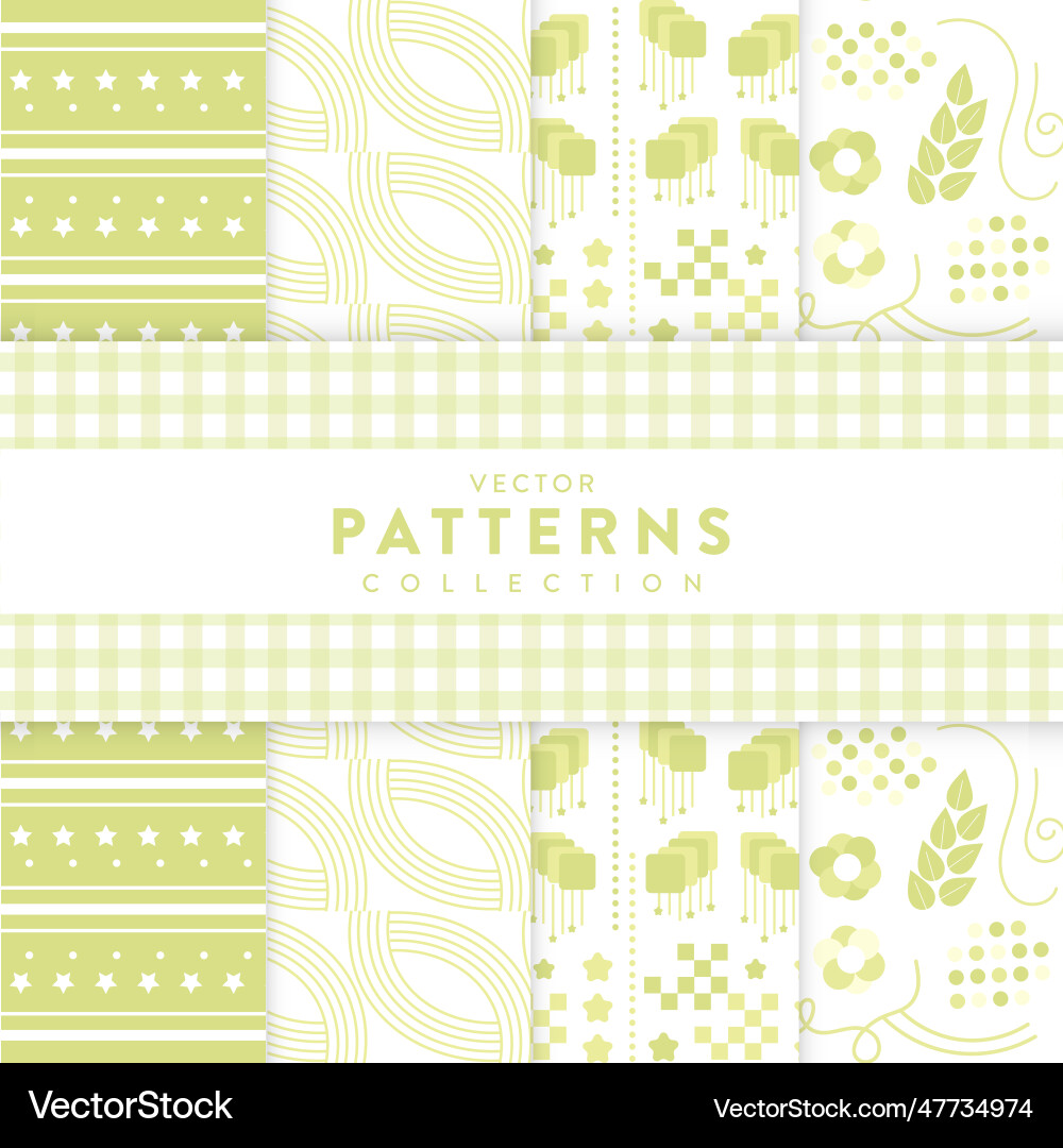 Patterns collections green seamless pattern vector image