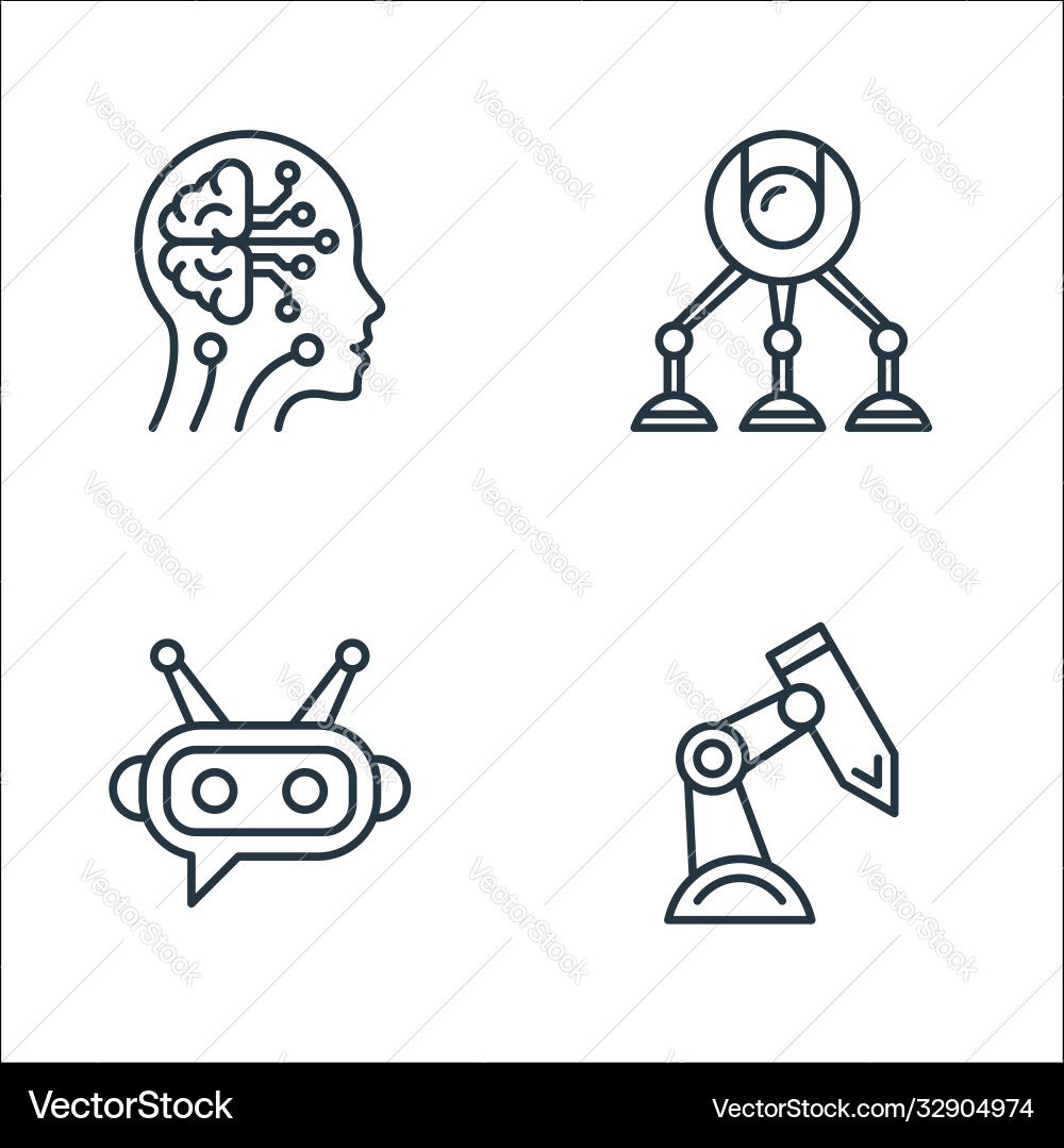 Robotik Linie Icons lineare Set Qualität Robotik Linie Icons lineare Set Qualität vektorbild