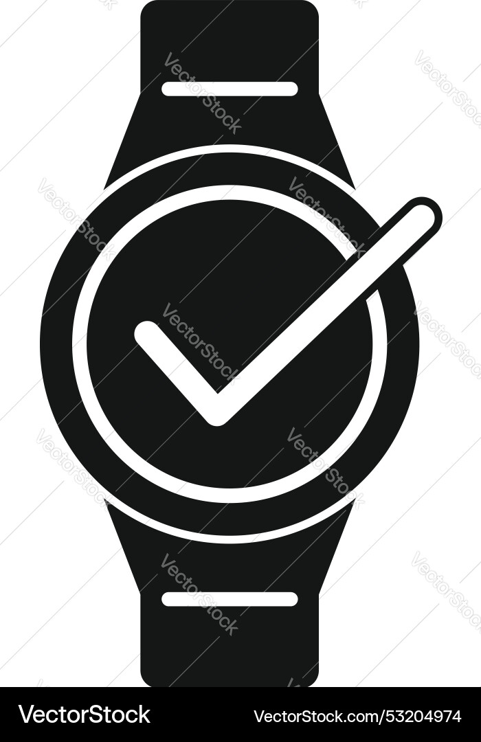 Smartwatch showing check mark icon representing vector image
