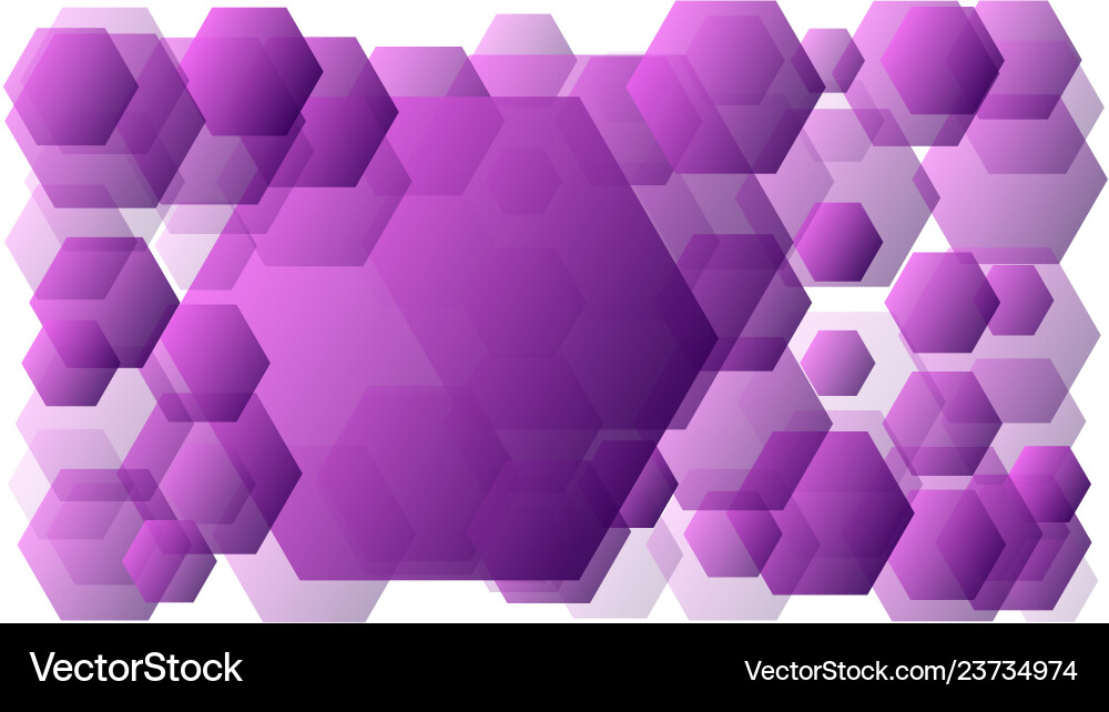 Violet transparent hexagons random size Vector Image