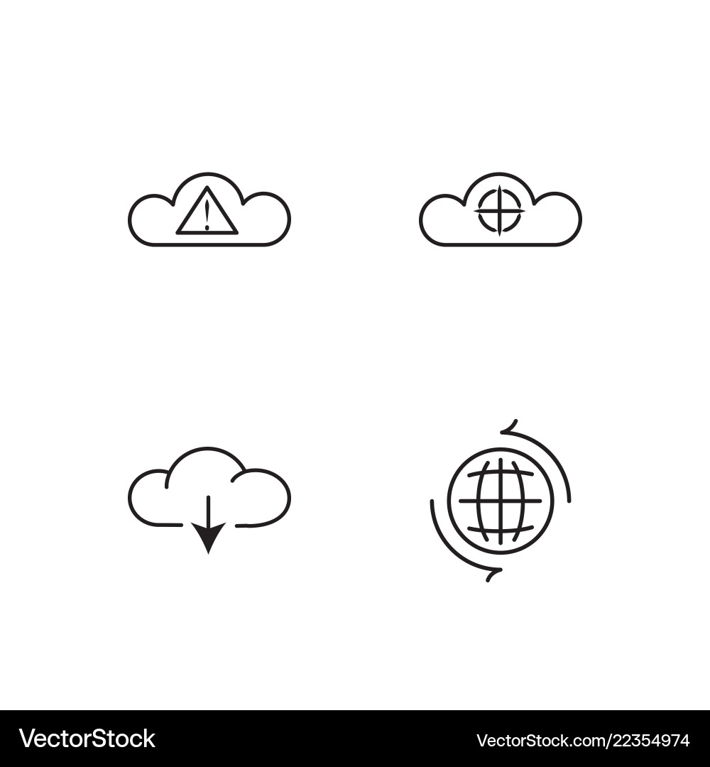 Web simple outlined icons set Vector Image