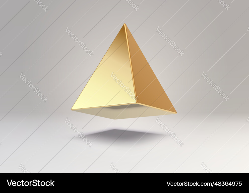 3d element or simple isolated golden shape Vector Image