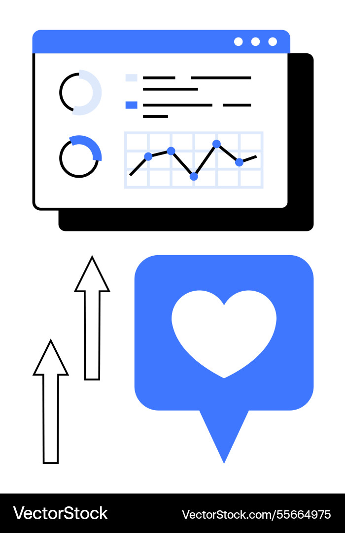 Analytics dashboard with growth charts Analytics dashboard with growth charts vector image