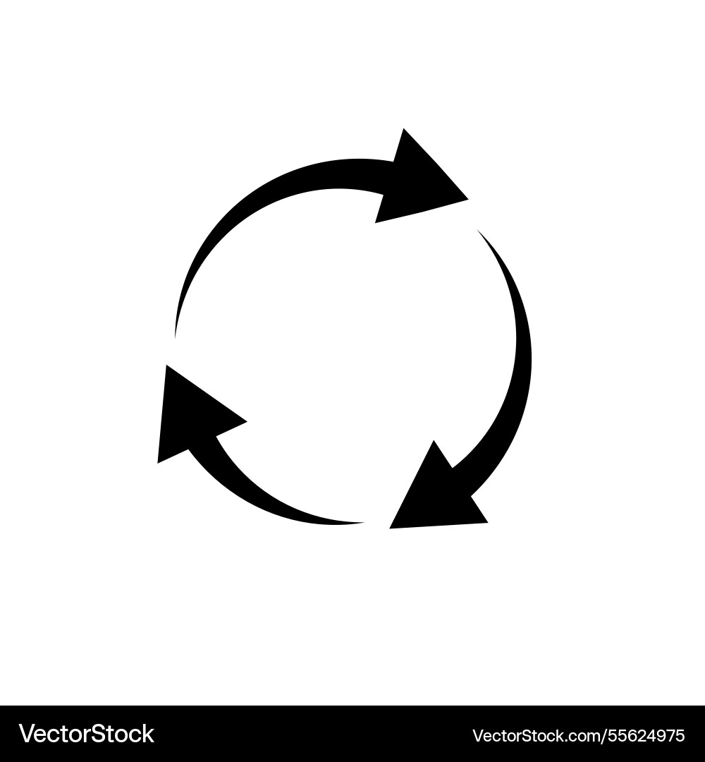 Circular process icon three arrow rotation cycle vector image