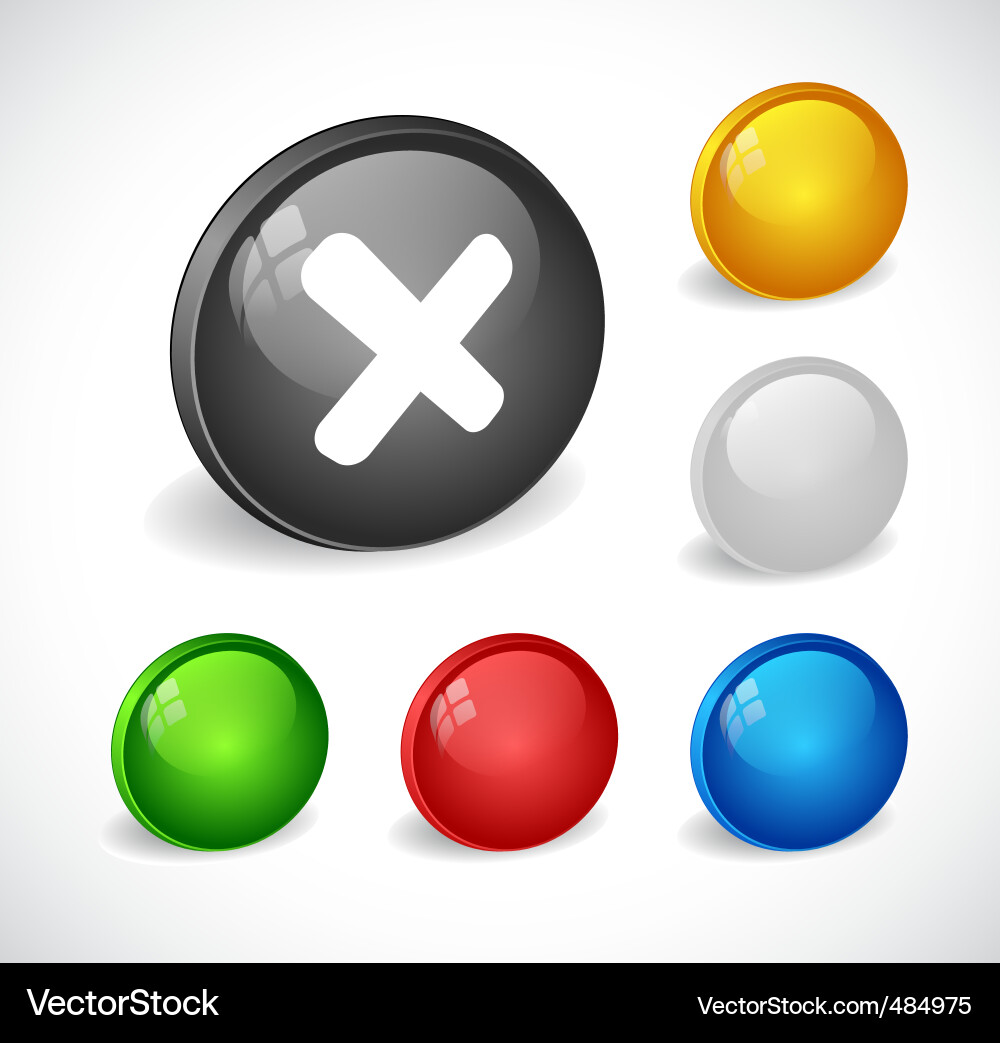 Color 3d buttons for web vector image