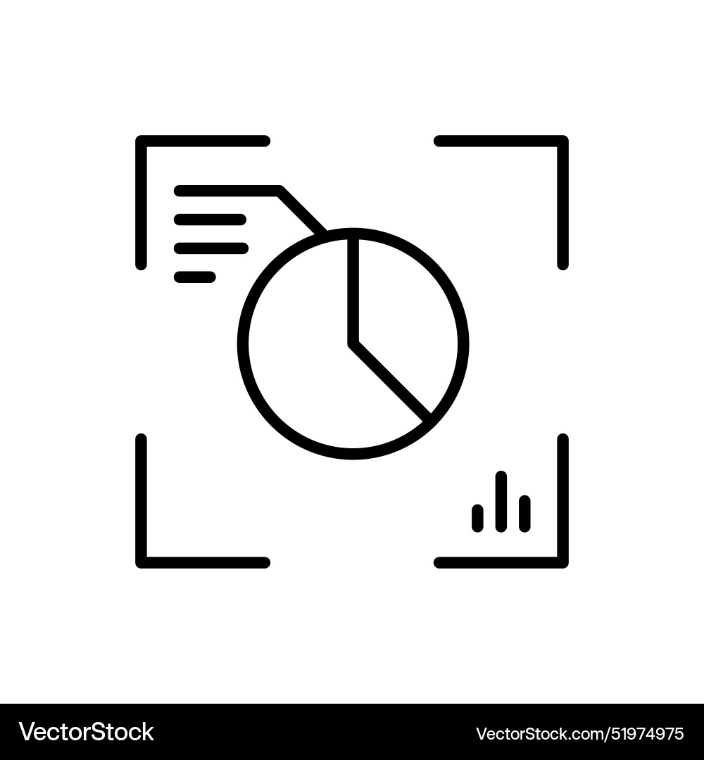 Data analysis icon in thin line style graphic vector image