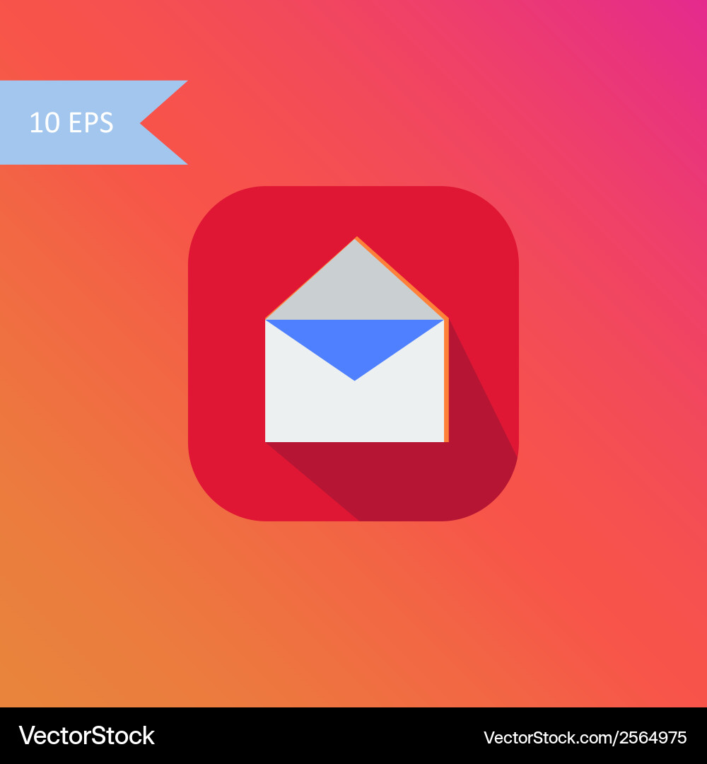 Flat design envelope icon element vector image